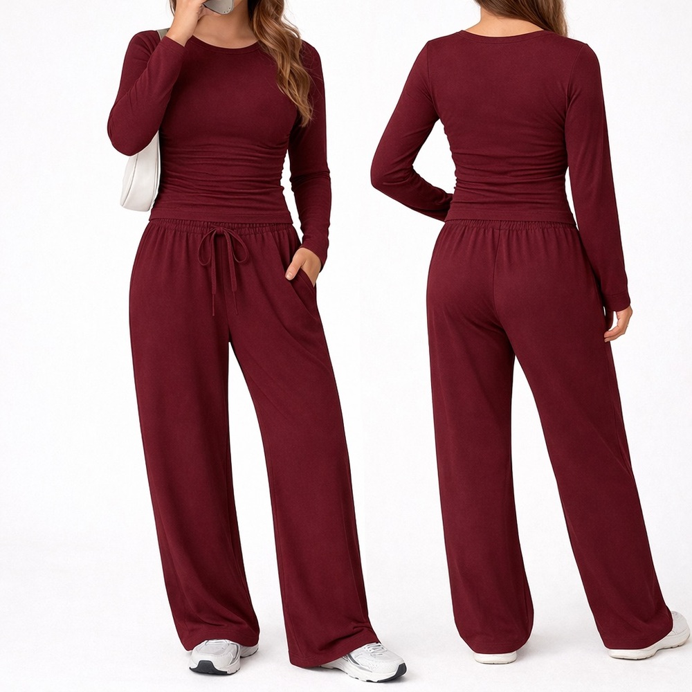 Women's Burgundy Lounge Set